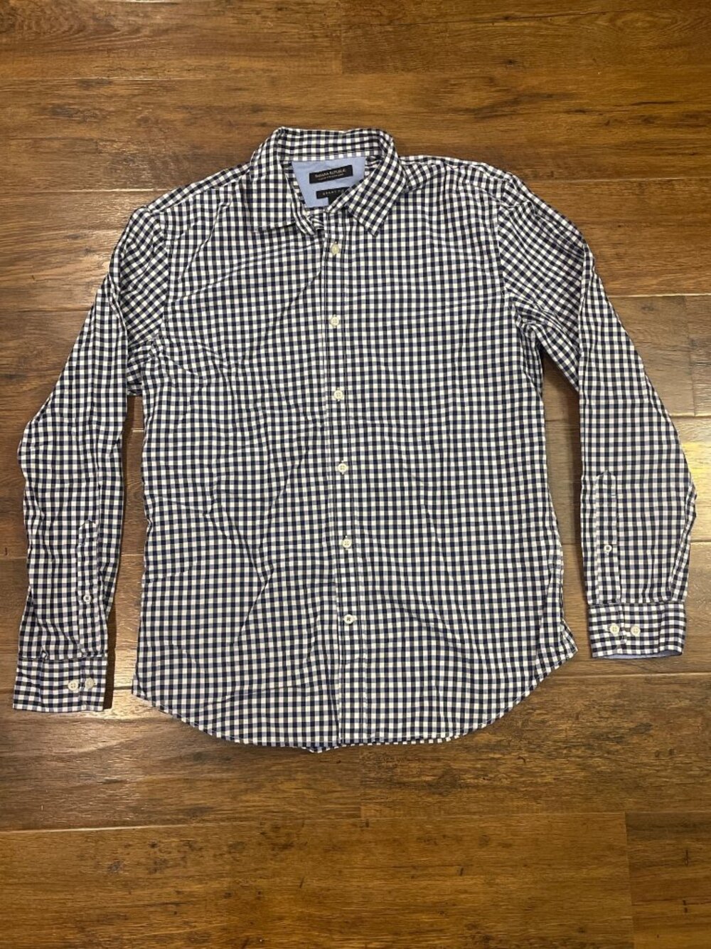 Banana Republic Custom 078 Wash Shirt Grant Fit Blue Sz Large